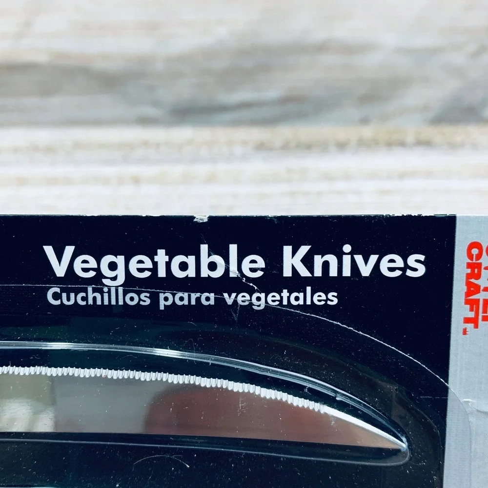 Chef Craft Vegetable Knives Set Serrated Stainless Steel Blade 4.5 in NEW‎